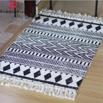 

Nordic Style Soft Tassel India Carpets For Living Room Bedroom Kid Room Decorate Home Table Cotton Healthy Rugs Floor Door Mat