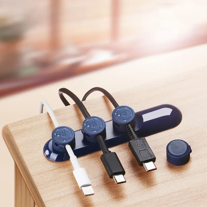 Magnetic Cable Clip Organizer Wire Cord Management Winder Line Holder 