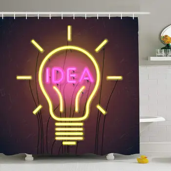

Shower Curtain Set with Hooks 66x72 Concept Successful Startup Idea Sign Inspired by Technology Drawing Invention Signs Symbols
