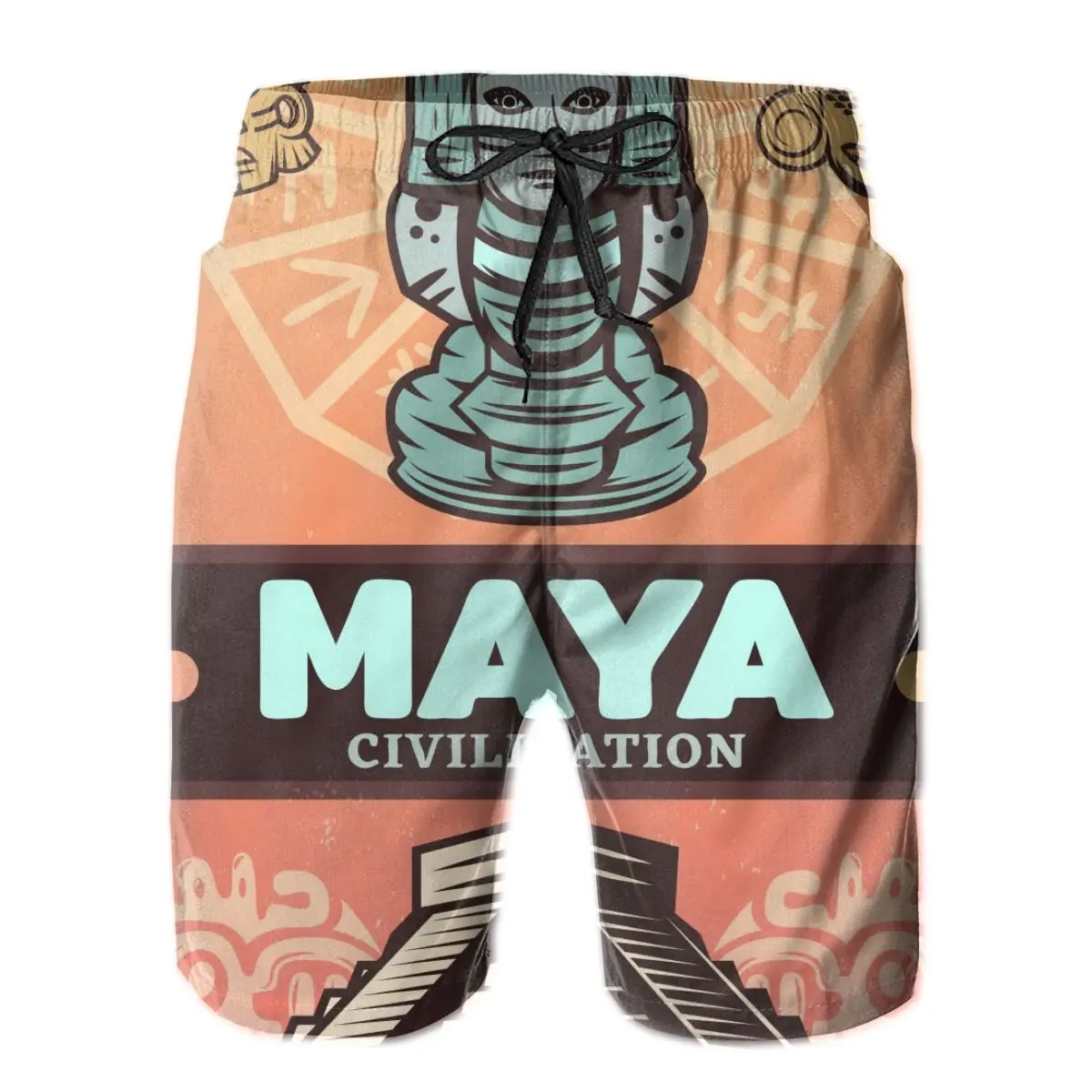 Traje baño para hombre, bañador, pantalones cortos de playa con póster antiguo de Maya, trajes baño para hombre, pantalones deportivos para correr - Ropa de hombre
