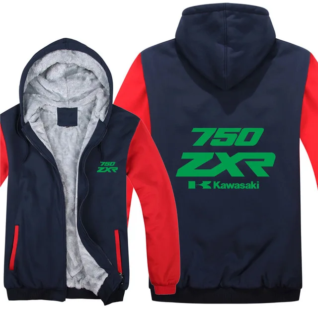 Зимние толстовки для kawasaki zxr 750, Мужское пальто на молнии, флисовое утепленное пальто для kawasaki zxr 750, толстовка, теплая куртка - Цвет: 7