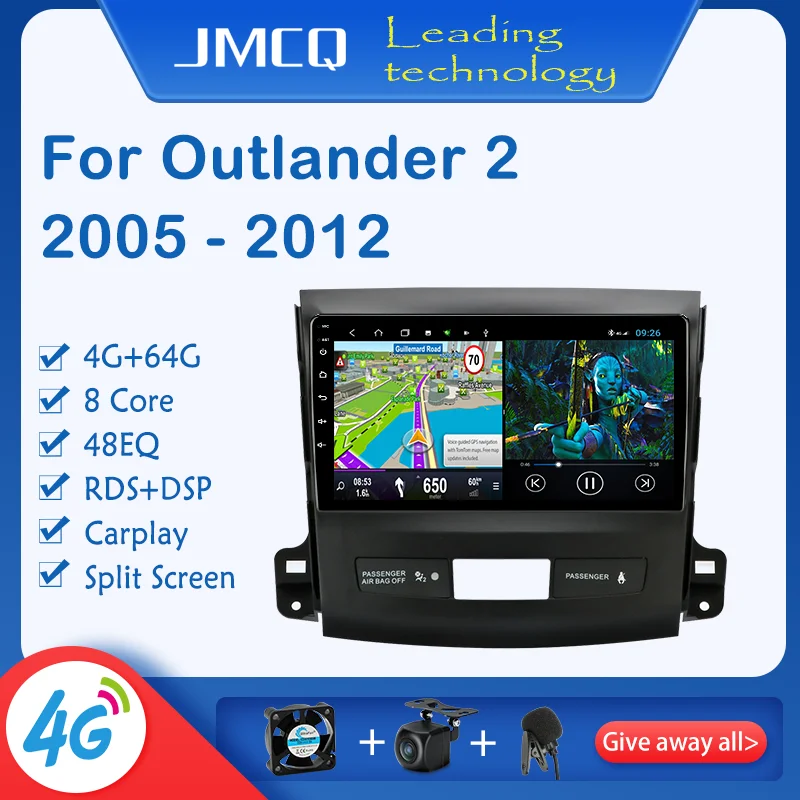 Автомобильный радиоприемник JMCQ T9 Android для Mitsubishi Outlander Xl 2 2005-2012 мультимедийный