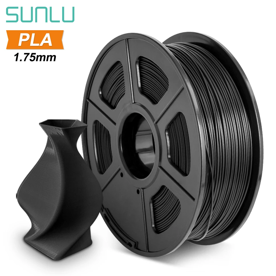 SUNLU-filamento de impresora 3D PLA, materiales de impresión 3D de plástico, buena dureza, 1,75mm, 1KG, 2,2 libras, 1kg