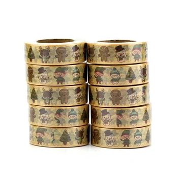 

10PCS/lot Decorative Christmas Tree Snowman Washi Tapes Japanese Paper DIY Planner Adhesive Masking Tapes Stickers Stationery