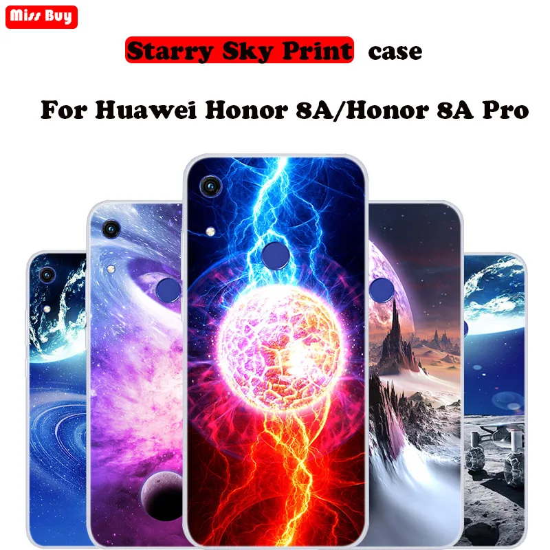 Силиконовый мягкий чехол для huawei honor 8A Pro с изображением звездного неба 8 A A8