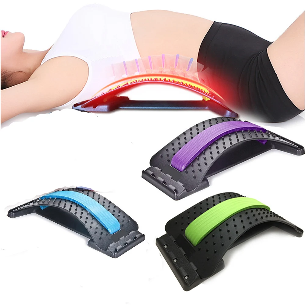 

Adjustable Back Massager Stretcher Waist Neck Stretch Fitness Lumbar Cervical Spine Support Pain Relief Relaxation