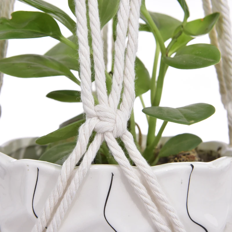 Handmade Macrame Plant Hanger Bonsai Hanging Flower Pot Tray Stand Hemp Plant Balcony Wall Garden Home Decoration Pergola