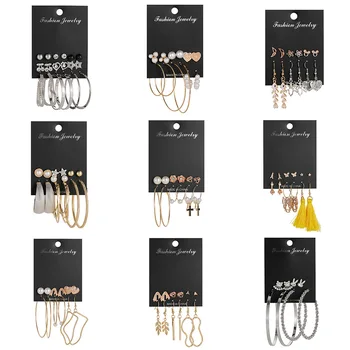 

2020 new trendy irregular geometric statement circle dangle earrings ethnic boho long tassel owl cross pendant drop earrings