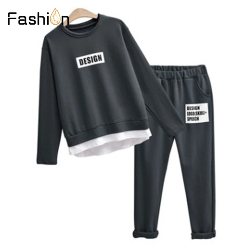 

2019 Women Two Piece Set Sports Suits and Set Autumn Casual Sweatshirt Long Pants Hoodies Tops Clothing Sets Tracksuit Women