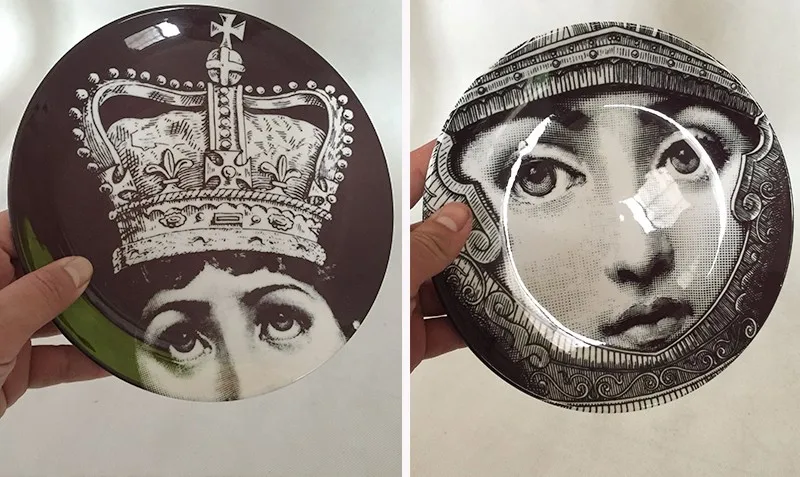 Rosenthal Piero fornasetti тарелки черно-белые иллюстрации подвесные блюда образец комнаты/дома/отеля Декор Кавальери лицо Керамические ремесла
