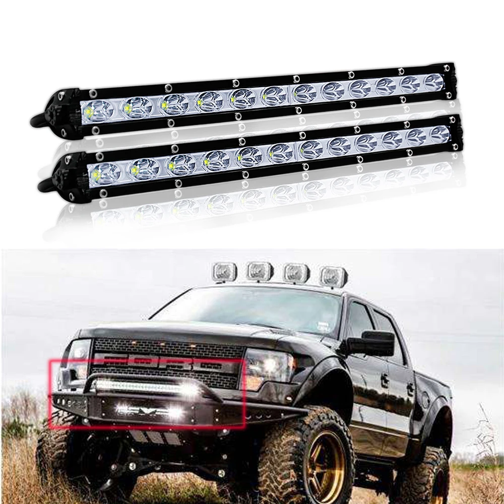 

13inch 12V Led 4x4 Offroad Work Light Single Row Bar for 4WD Trucks SUV ATV 12V 24V Trailer Motorcycle 36W Off Road Worklight