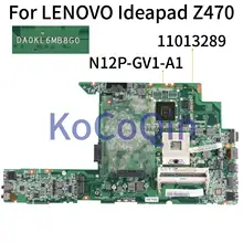 KoCoQin материнская плата для ноутбука LENOVO Ideapad Z470 GT520M материнская плата DA0KL6MB8G0 N12P-GV1-A1 HM65
