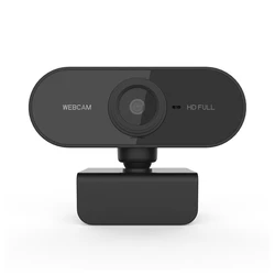 Webcam HD 1080P avec microphone, caméra rotative pour ordinateur de bureau, enregistrement vidéo et travail 