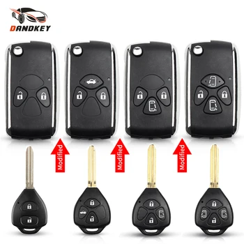 

Dandkey Modified 2/3/4 Button Flip For Toyota Corolla RAV4 Yaris Prado Camry Crown Avalon TOY43 Remote Key Shell Car Accessories