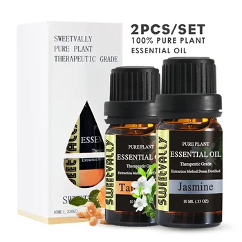 

2Pcs Jasmnie & Tangerine Essential Oil Helps Relieve Anxiety Essential Oil Flower Fruit Essential Oil For Aromatherapy Lamp