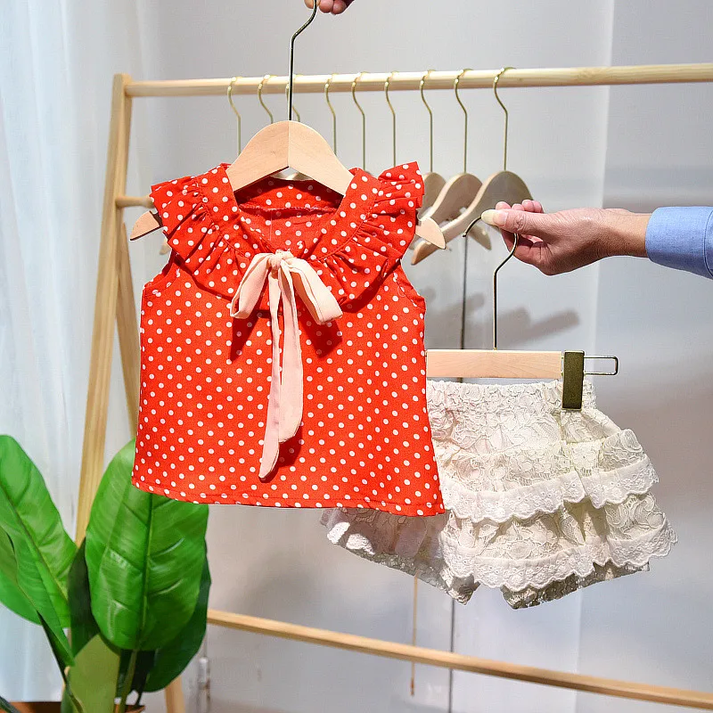 COOTELILI Kids Girls Summer Clothes Sets Outfits Baby Girl Sleeveless T-shirt + Shorts Tops Children Summer Clothing Sets  (1)