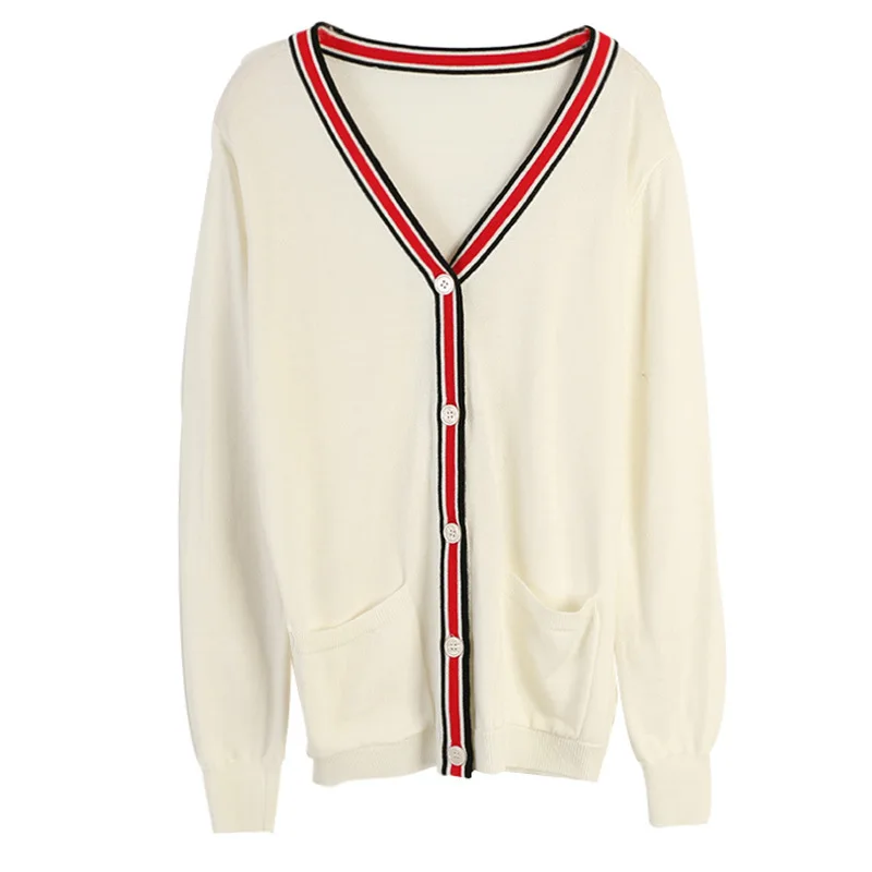 

2019 Autumn Winter Casual Women Thin Sweaters Cardigans Runway Striped Long Sleeve Female Knitted Sweater Jumper Clothes