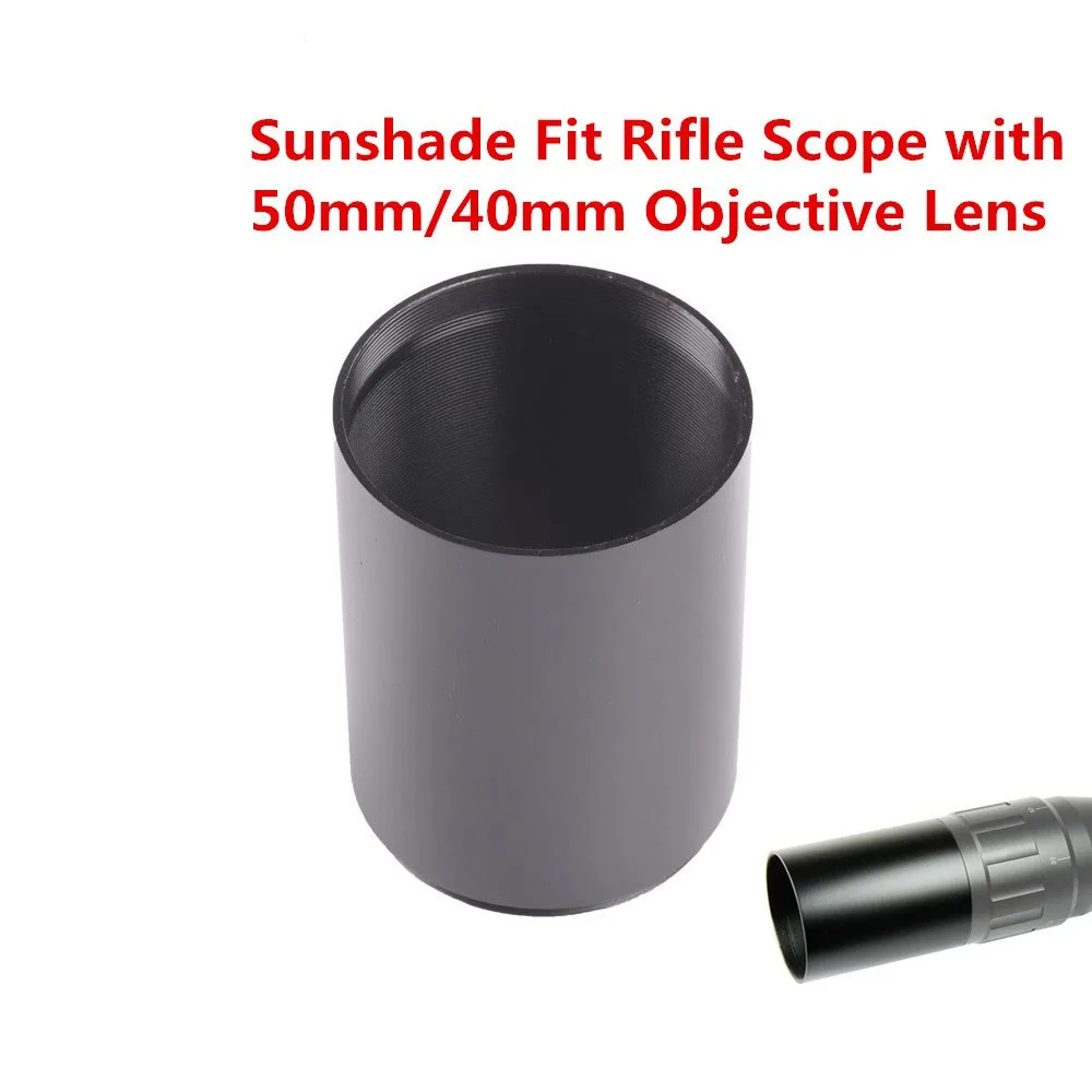 Alloy Sunshade Tube Shade Fit Rifle Scope with 40mm / 50mm Objective Lens Scope Sun Shade Pistol Airsoft Hunting Caza