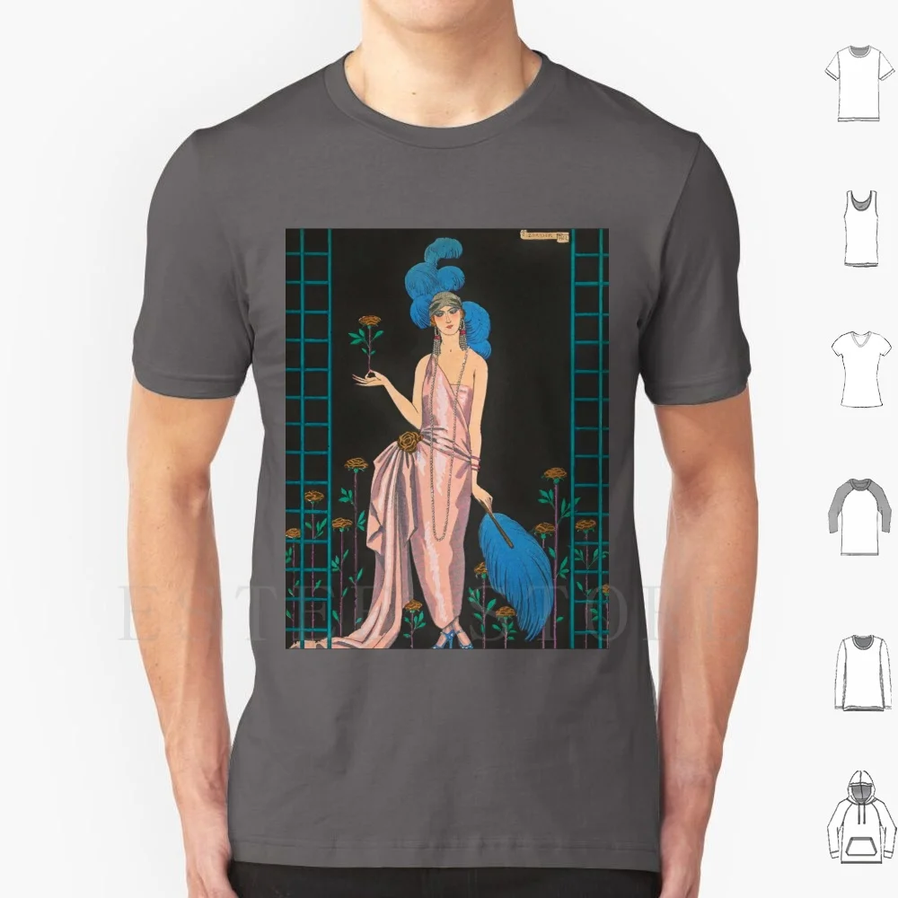 T-Shirt Vintage George Gazette Du Bon Ton 1922 Fine Art Fai Da Te Grande Formato 100% Cotone Arte Vintage Moda Moda Pittore