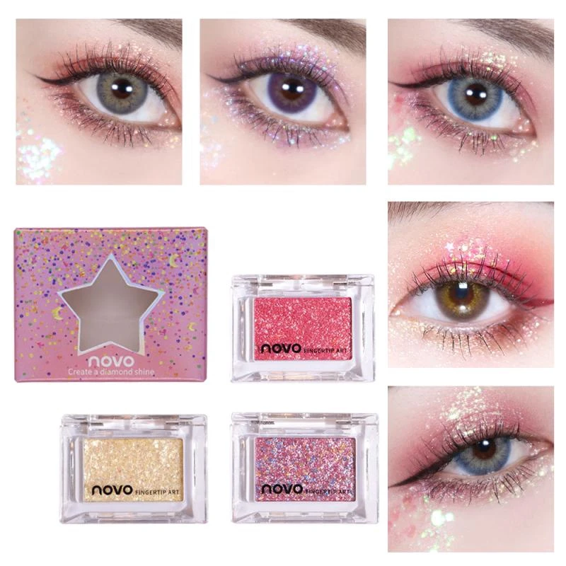 NOVO Eyeshadow Palette 10 Color Glitter Eye Shadow Brighten Long-lasting Eye Makeup NOVO Eyeshadow Palette 10 Color Glitter Eye Shadow Brighten Long-lasting Eye Makeup