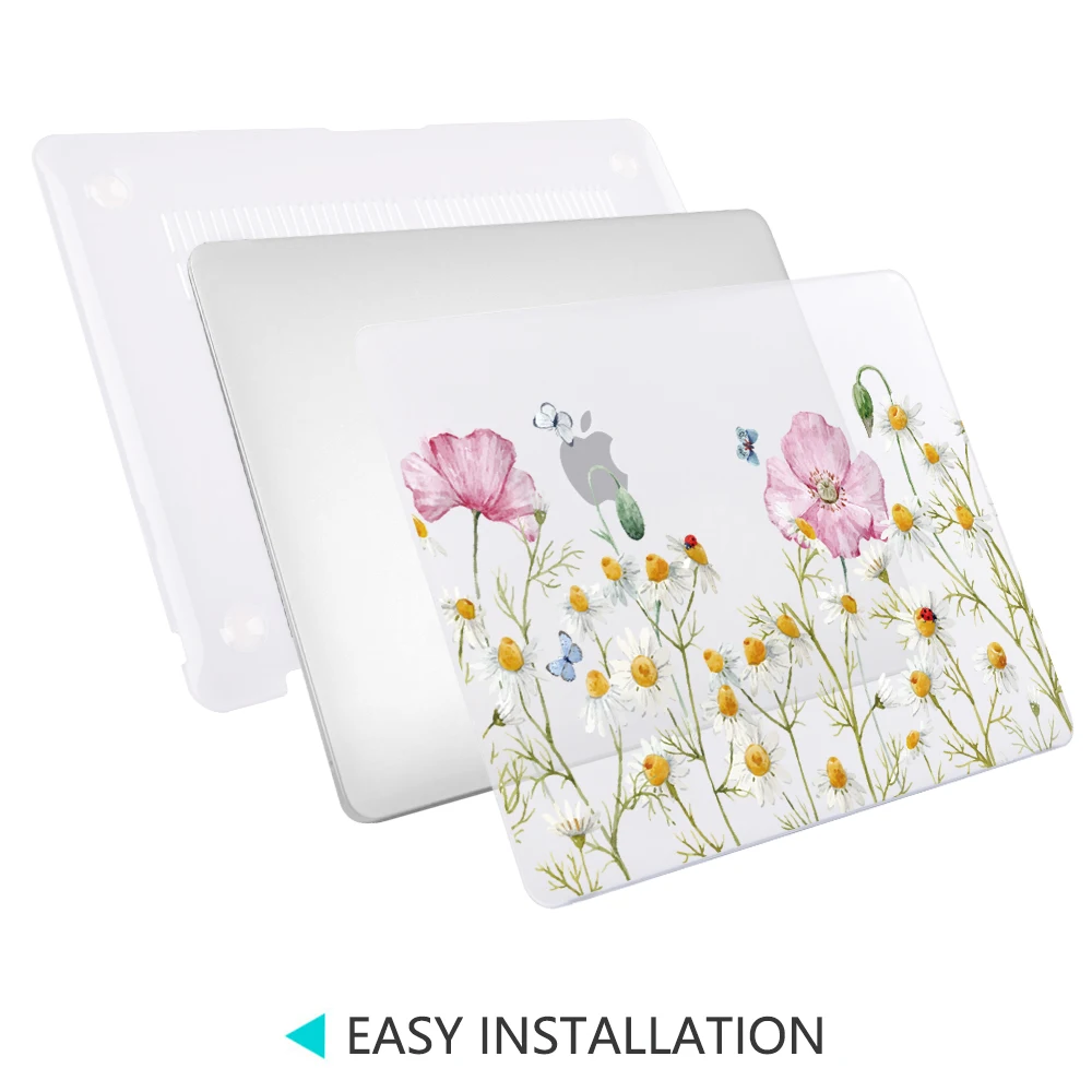 Floral Soft-touch plástico rígido caso capa para