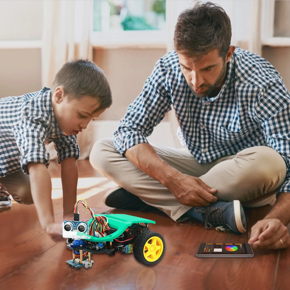 Умный автомобильный стартовый набор роботов для Arduino R3 с обучающим руководством