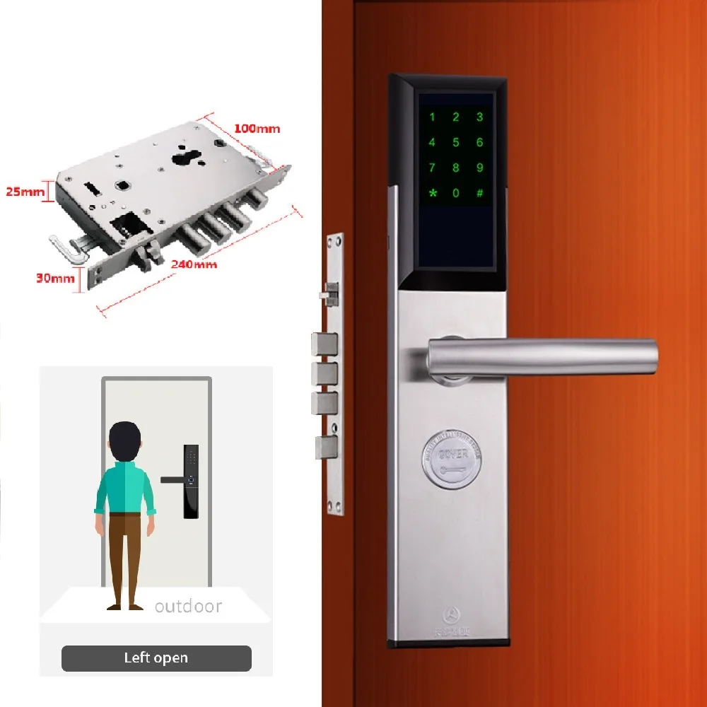 Option 4(Left Open) Bluetooth приложение умный дистанционный замок без ключа, электронная карта и цифровой пароль и ключ доступа для дома и отеля и квартиры BNB и т. Д - Цвет: Option 4(Left Open)