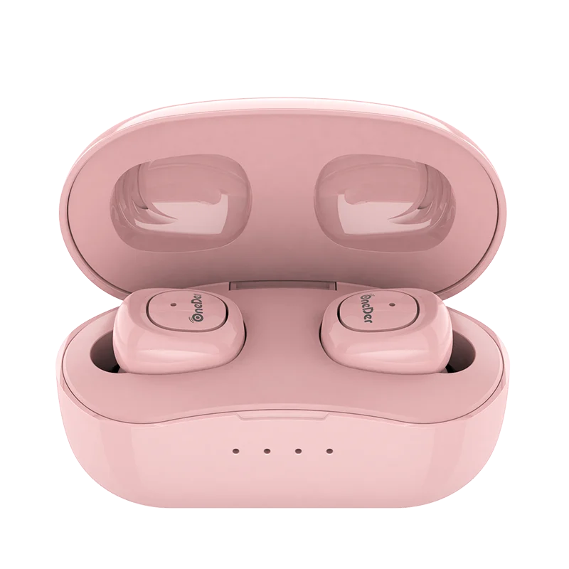 Розовый TWS беспроводные портативные мини наушники OneDer W13 bluetooth наушники с зарядным чехлом туры беспроводные наушники - Цвет: Розовый