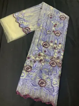 

African Lace Fabric Brocade Lace Embroidery Nigerian Lace Fabrics French Mesh Lace Fabric with stone Sew For Women Wedding Party