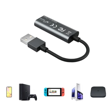 

New Mini 1080P HDMI To USB 2.0 Video Capture Card Phone Game Recording Box For PC Youtube OBS DVD Live Broadcast
