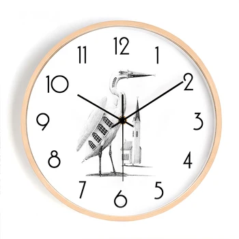 

Fashion Japanese Modern Wood Wall Clock Living Room Creative Simple Digital Round Relojes De Pared Wall Watches Home Decor Bb50