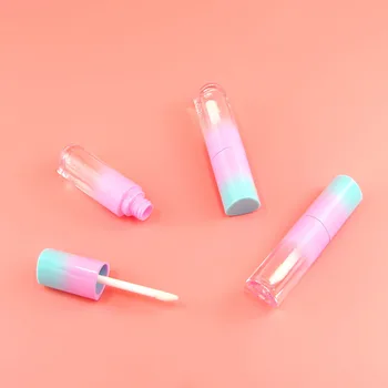 

4ML Mini Long Triangle Shape Gradient Color wholesale lipgloss no logo Packaging Material Empty Lip Glaze Tube DW