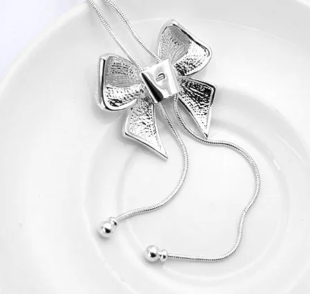 Модные ювелирные изделия 2019 ожерелье длинное бант стильные украшения для