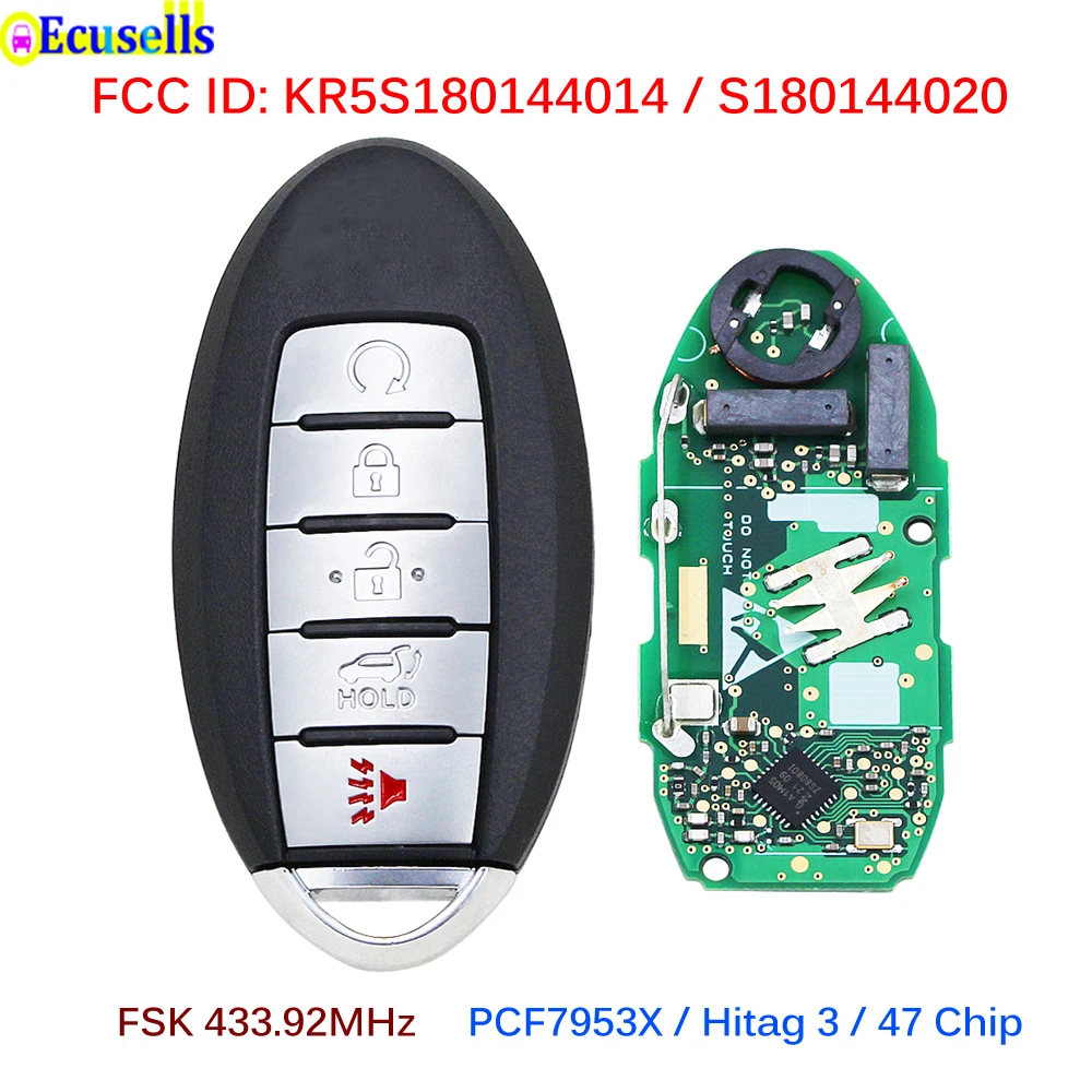 Умный дистанционный ключ с 5 кнопками чип FSK 433 92 МГц ID47 для Nissan Teana Altima 2013-2015