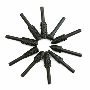 

10PCS Steel Rotary Burr Set 1/8inch Shank Wood Grinding Rasp Drill Bits Tool Set For Woodworking Carving Tool Power Carving