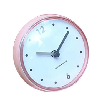 

Mirror Waterproof Solid Kitchen Bathroom PVC Wall Clock Easy To Use Suction Cup Durable Home Decor Shower Lightweight