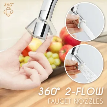 

360°rotate 2-flow Faucet Water Bubbler Home Kitchen Saving Tap Head Spray Nozzle 360 Sink Faucet Sprayer Jet Adjustable Faucet