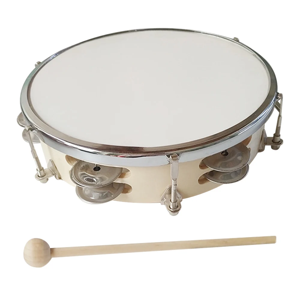 Acheter Tambourin à main de 8 pouces, cloche de tambour, Jingles en métal  de bouleau, Instrument de jouet éducatif musical à Percussion