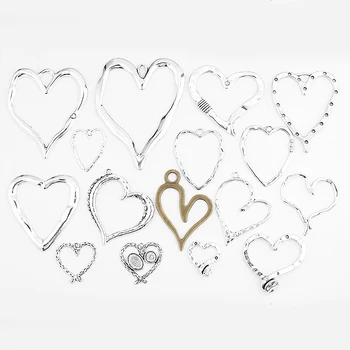 

1pack Charms Open Crafts Elegant Heart Pendant Alloy Jewelry Fashion Women Necklace Bracelet Jewelry Making Findings