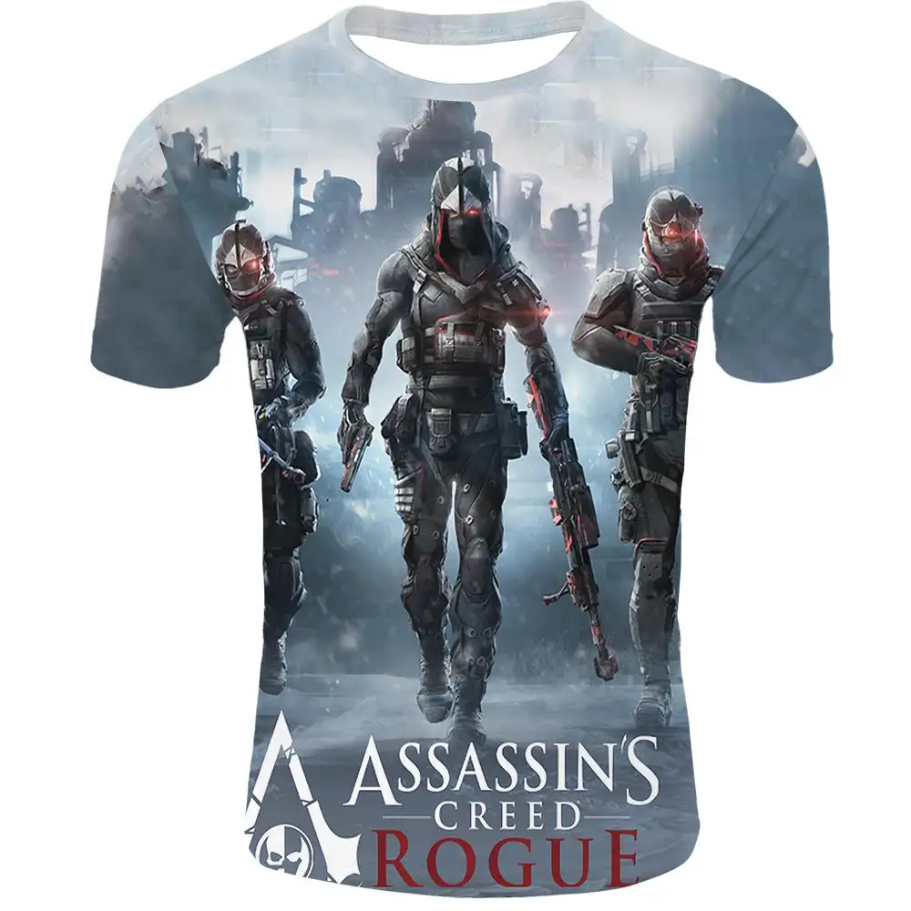 Лето готический Assasin's Creed 3d T ShirtPrinted Мужские Пользовательские футболки хип-хоп аниме одежда мужская футболка с рисунком - Цвет: T04157