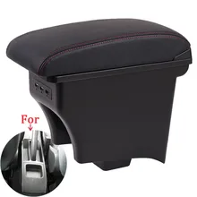 Accoudoir intérieur de voiture Volkswagen POLO AMEO, boîte de rangement, accessoires de voiture, USB LED