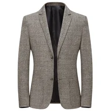 Blazer à carreaux pour homme, Simple, confortable, à la mode, pour le travail, printemps automne 