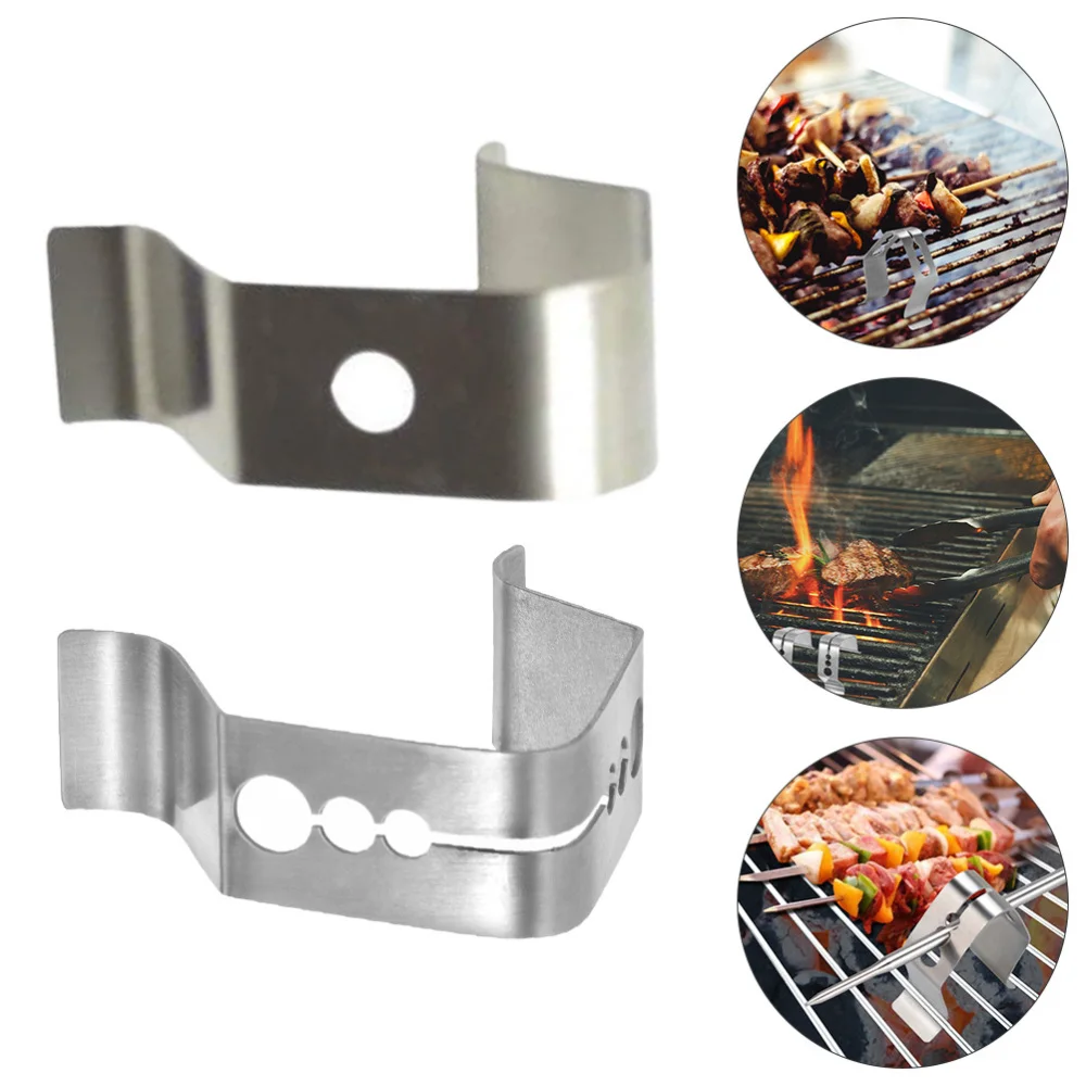 4pcs Grill Clips BBQ Probes Stainless Steel Clamps |