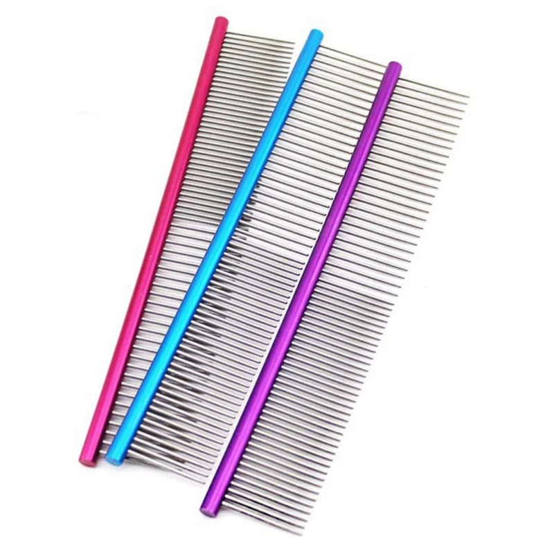 Принадлежности для ухода за домашними животными, для собак, кошек, из нержавеющей стали, плотный ворс, гребень для удаления волос