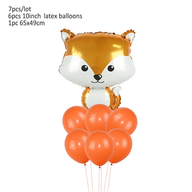 Large Jungle Animals Balloons Raccoon Fox Helium Animal Balloon Happy Birthday Jungle Party Decoration Kids Baby Shower Decor