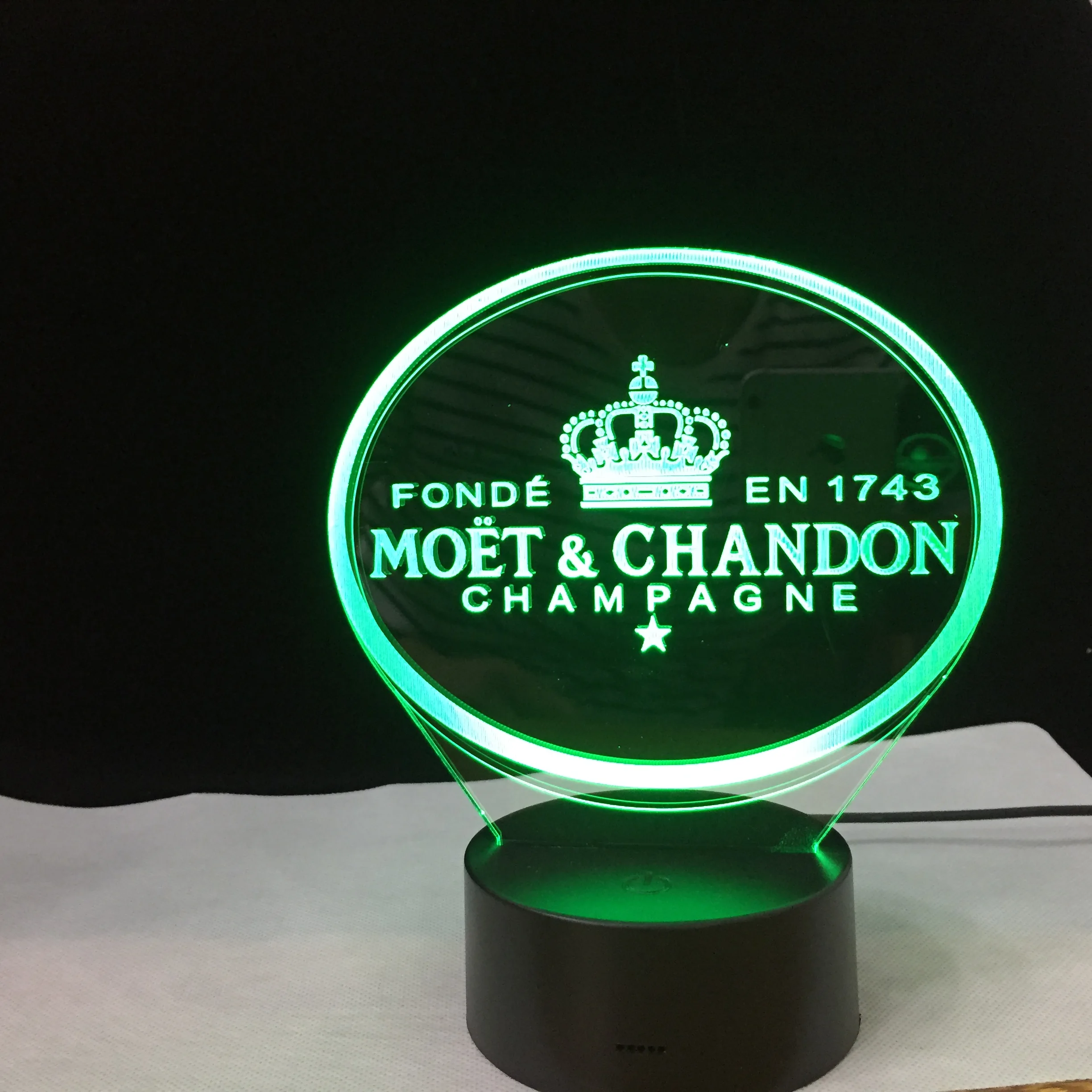 Moet Chandon светодиодный 3d-ночник лампа подарок для клиентов друг детский ночник Usb или батарея питание офиса Декор лампа 349