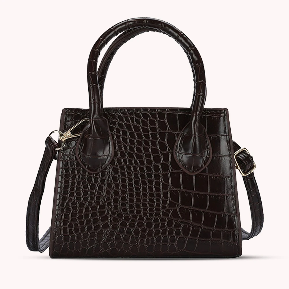 H6823686a93614cd88e2b501e8b1a8f07U Retro PU Leather Bag Alligator Pattern Messenger Women Top-handle Handbags Purse Large Capacity Ladies Beach Bag