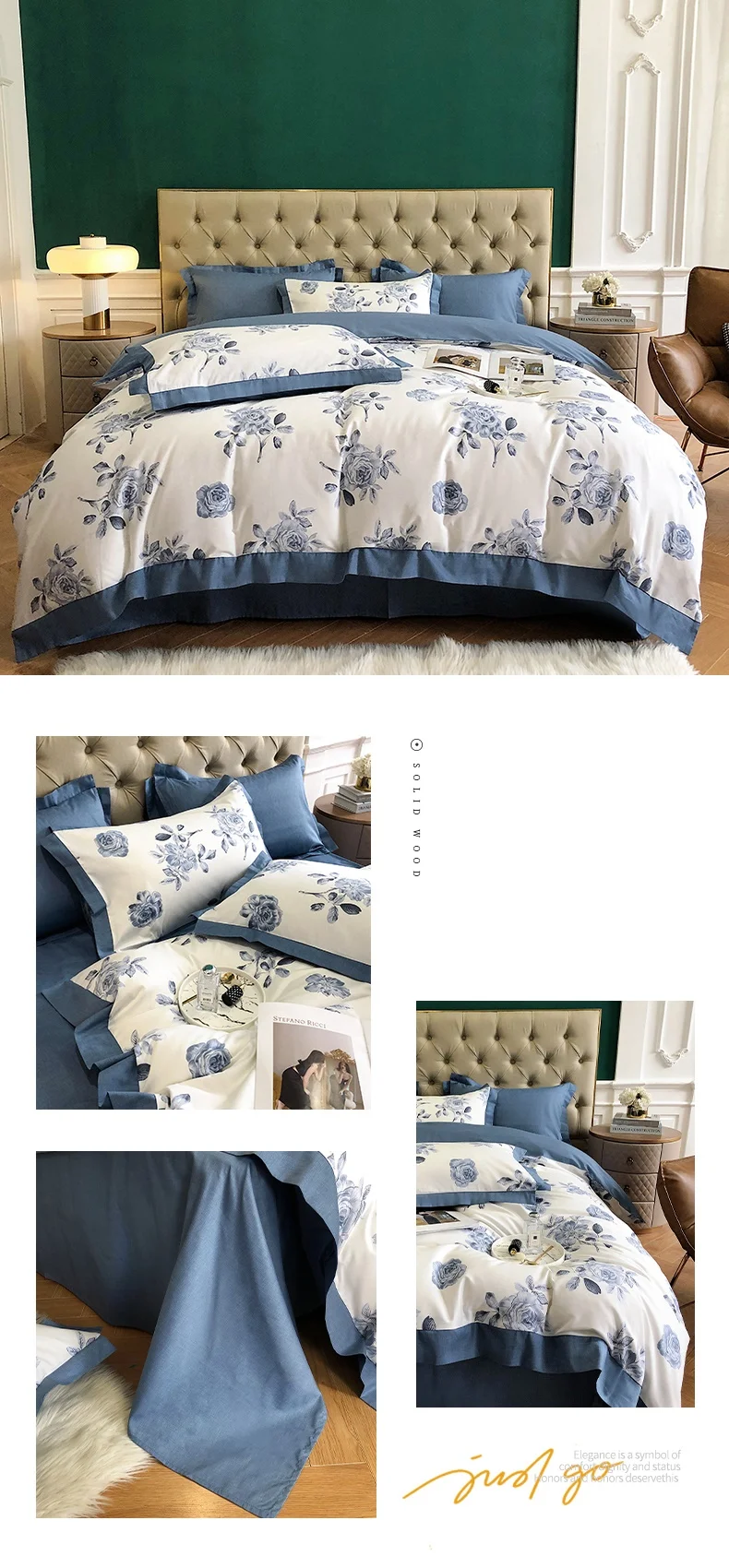 Waliicorners 40S Egyptian Cotton Stripe 4Pcs Bedding Set Plaid Quilt Cover Bed Comforter Set Mattress Cover Bed Linen Pillowcase 15 H68239186d0b74b13a1e32a0c030d4dc5k