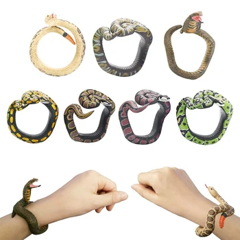 

7 Styles Snake Bracelet Toy Tricky Spoof Python Novelty Funny Snake Whole Person Prank Animal Model Kids Adult Halloween Gifts