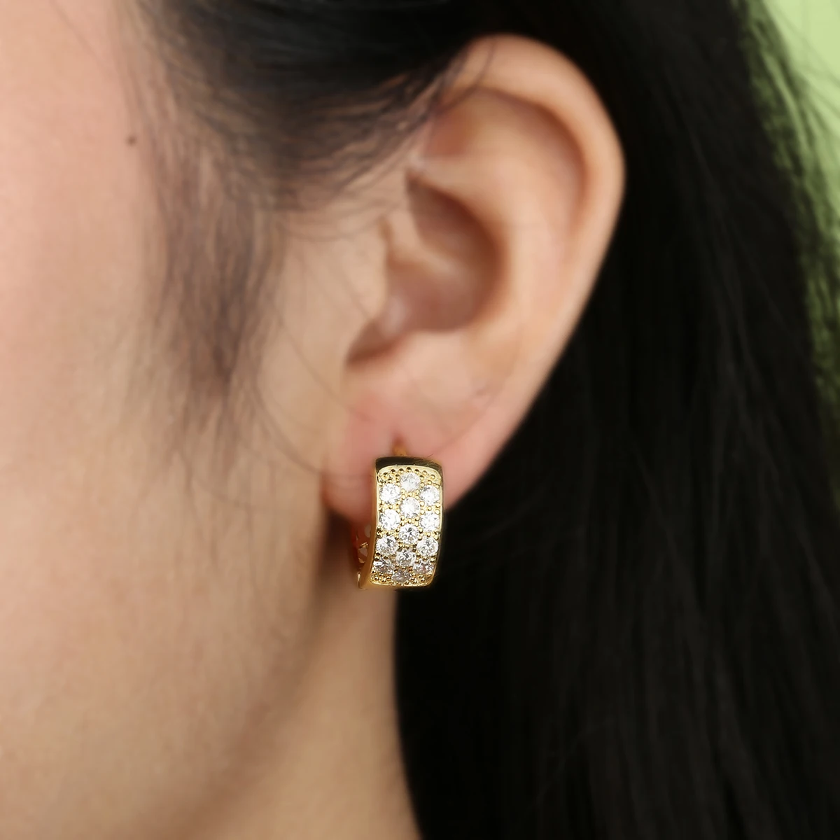 Luxury Circle Hoop Earring Shellhard Round Hollow Rhinestone Crystal Cubic Zirconia Gold Color Earring Fashion Jewelry For Women